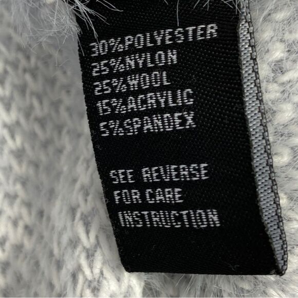 Cliche Stars Fuzzy Crop Pullover Sweater Blue White Medium - Picture 11 of 13